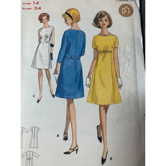 Butterick Misses Dress Sewing Pattern sz 14 4076 - uncut - Picture 2 of 9